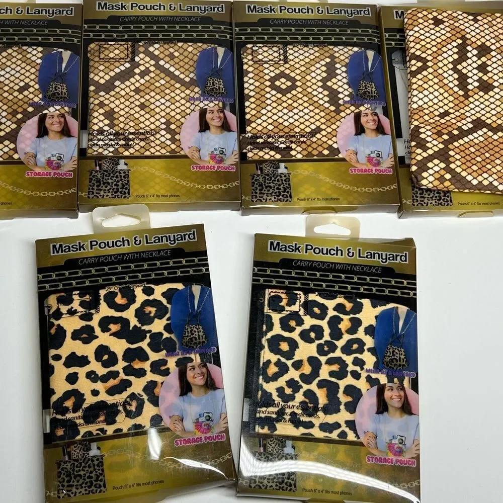 Bundle of 6 masks Pouches & Lanyards NWT